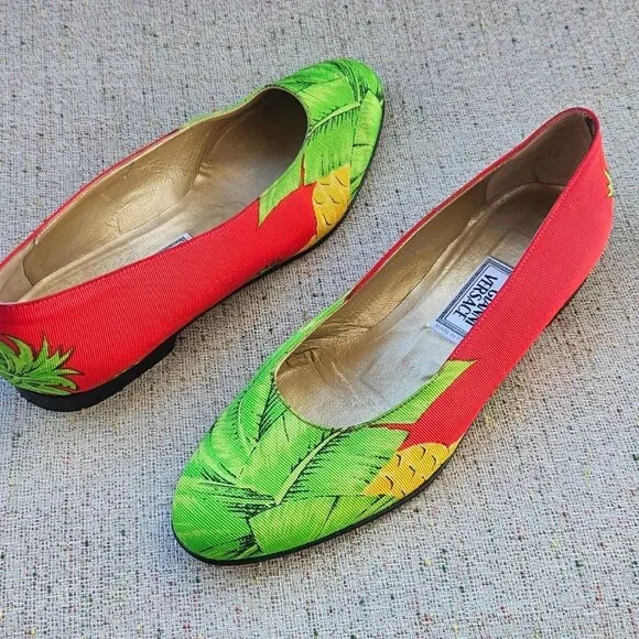 Gianni Versace Vintage Shoe Women Flat Multi Color Upper Made in Italy Size 35.5 - Picture 4 of 13